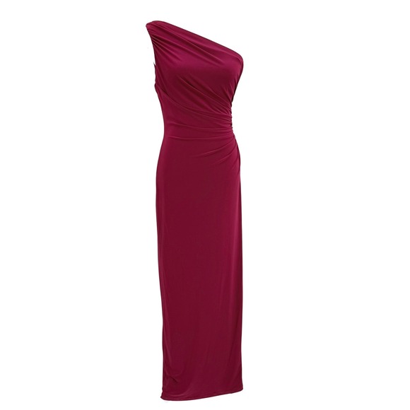 Lauren Ralph Lauren Dresses & Skirts - Lauren Ralph Lauren Evening One Shoulder Ruched Maxi Dress Deep Red Holidays 6